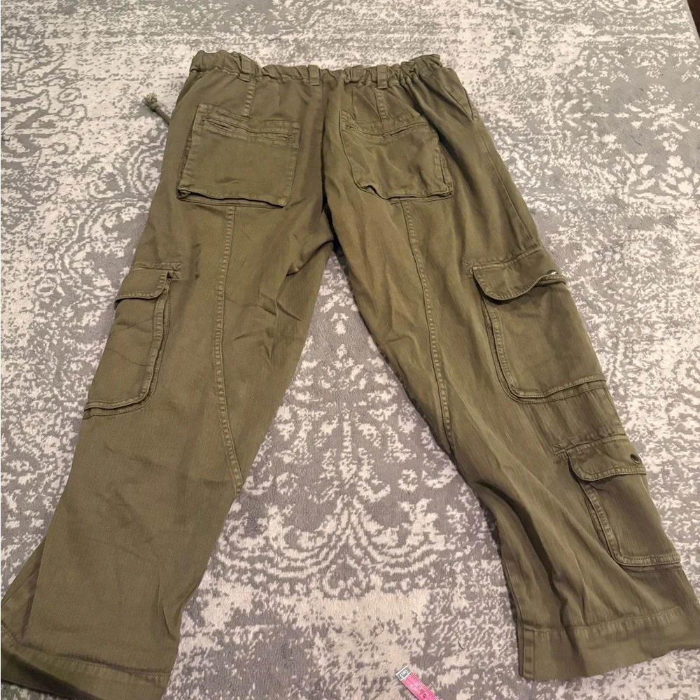 Free People Tahiti Cargo Trousers in Dried Herb (olive green) - Picture 9 of 12